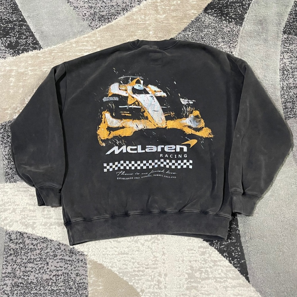 McLaren Team F1 Racing Sweatshirt Men Large Black Oversized Formula 1 Graphic